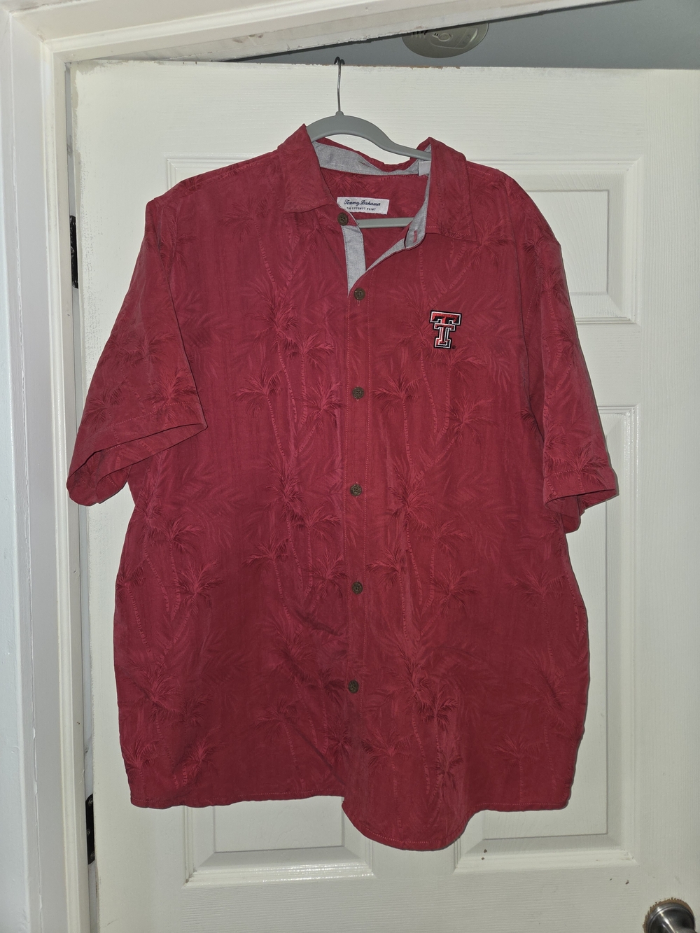 Tommy Bahama Texas Tech The Coconut Point Mens Red Xl Hawaiian Shirt